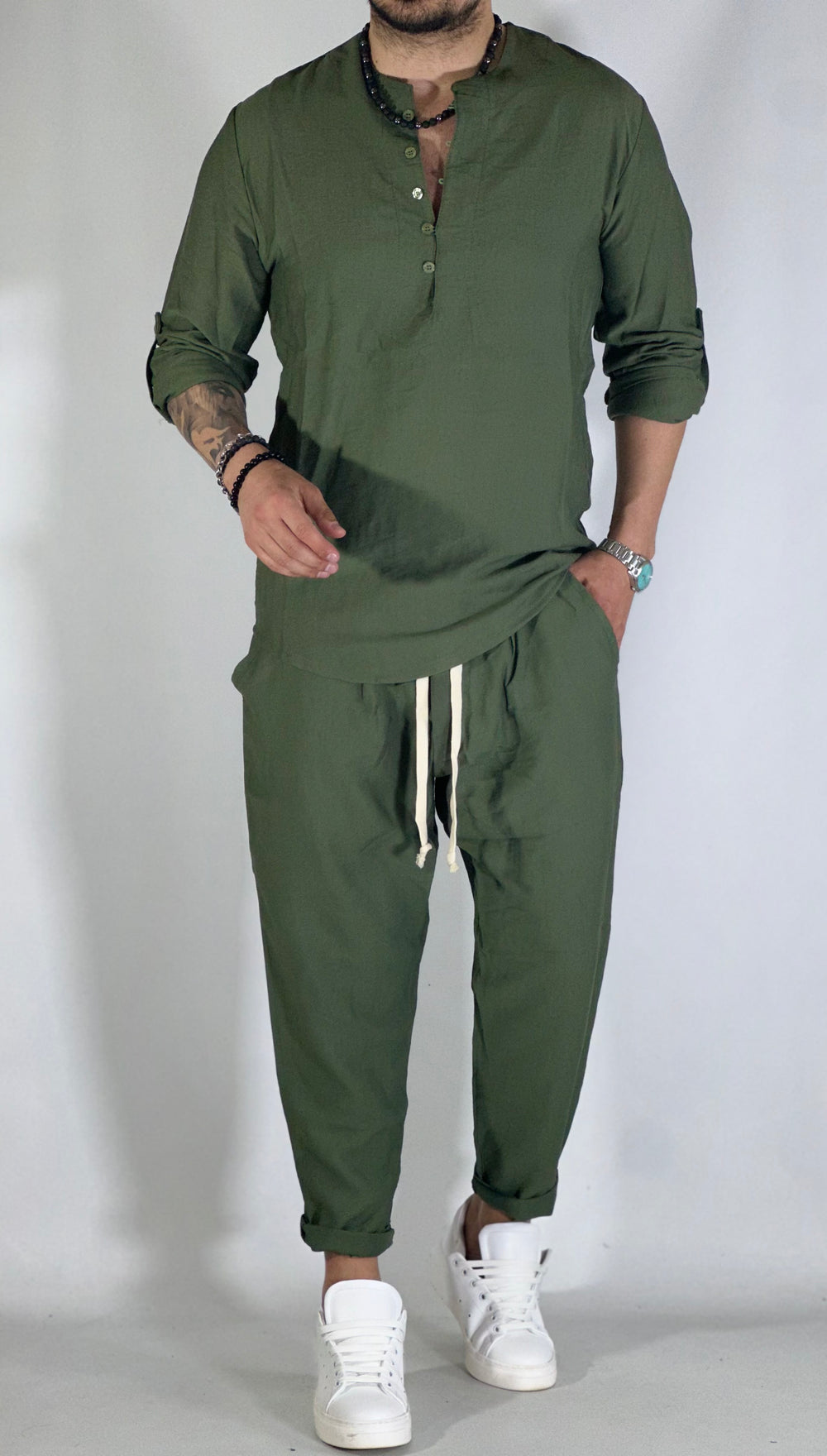 MARCO  POLO – CONJUNTO DE CAMISA Y PANTALÓN DE ESTILO JAPONÉS