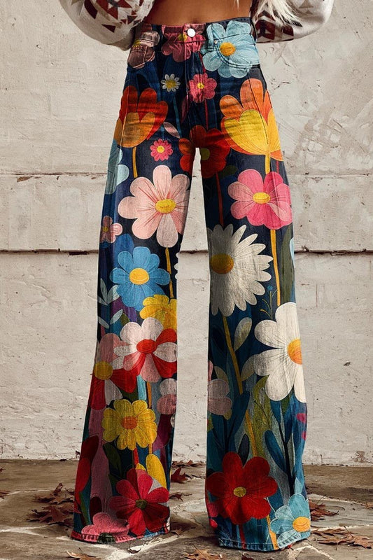 FLOWER Pantalón Vintage